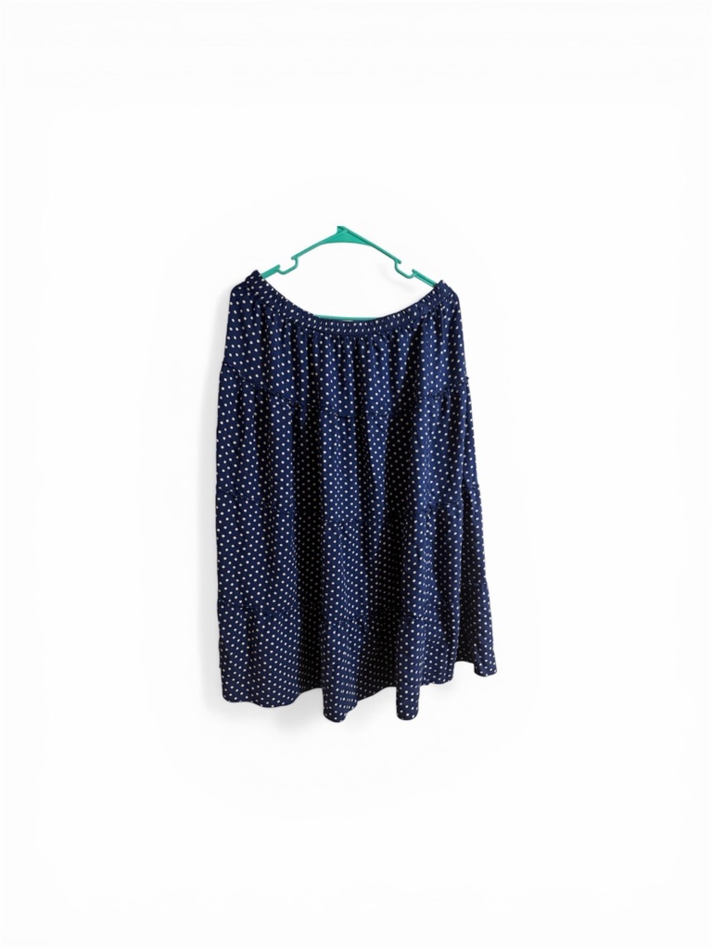 Source Unknown Navy Blue Polka Dot Maxi Skirt